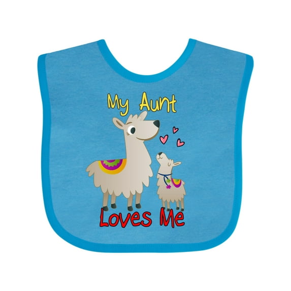Inktastic My Aunt Loves Me Llama Boys or Girls Baby Bib