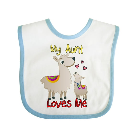 Inktastic My Aunt Loves Me Llama Boys or Girls Baby Bib