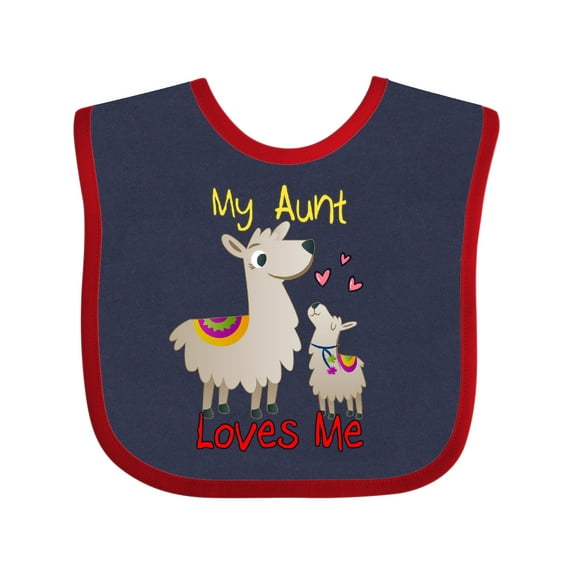 Inktastic My Aunt Loves Me Llama Boys or Girls Baby Bib