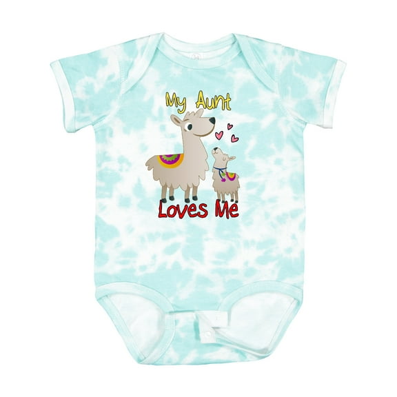 Inktastic My Aunt Loves Me Llama Boys or Girls Baby Bodysuit