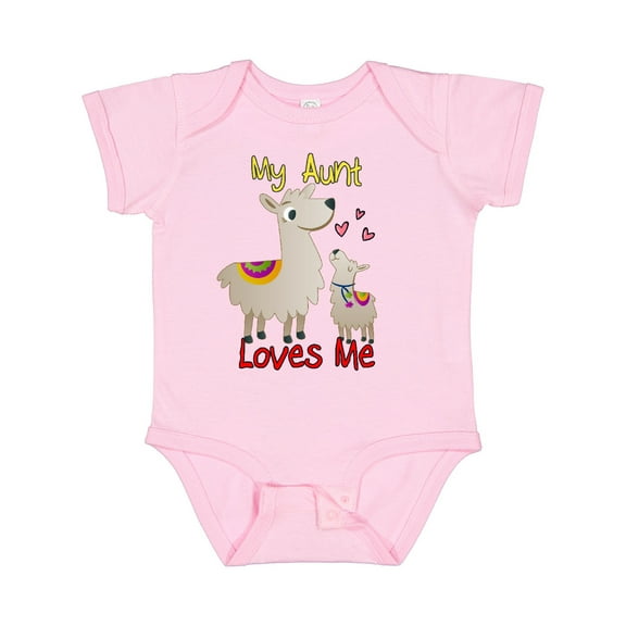 Inktastic My Aunt Loves Me Llama Boys or Girls Baby Bodysuit