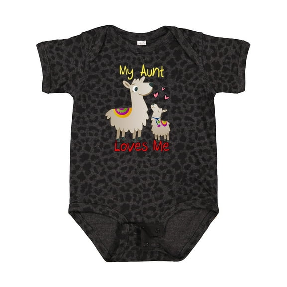 Inktastic My Aunt Loves Me Llama Boys or Girls Baby Bodysuit