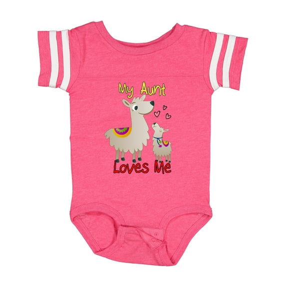 Inktastic My Aunt Loves Me Llama Boys or Girls Baby Bodysuit