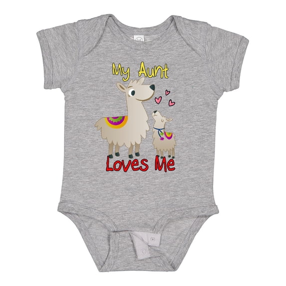 Inktastic My Aunt Loves Me Llama Boys or Girls Baby Bodysuit