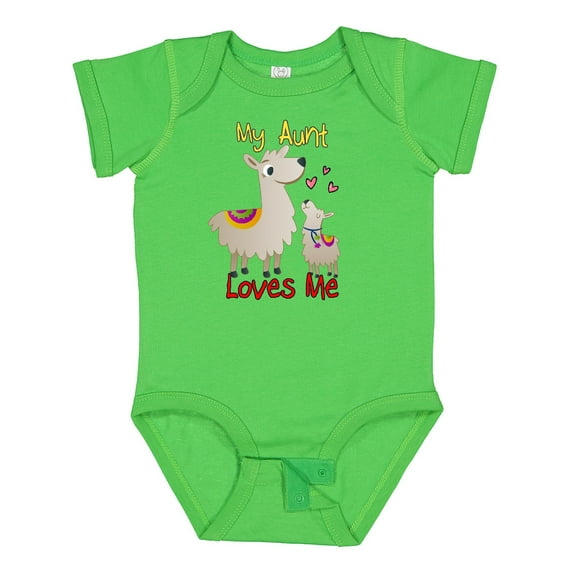 Inktastic My Aunt Loves Me Llama Boys or Girls Baby Bodysuit