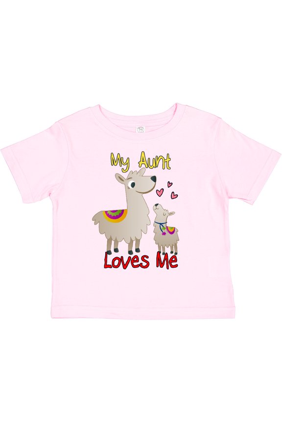 My Aunt Loves Me Llama Boys or Girls Toddler T-Shirt