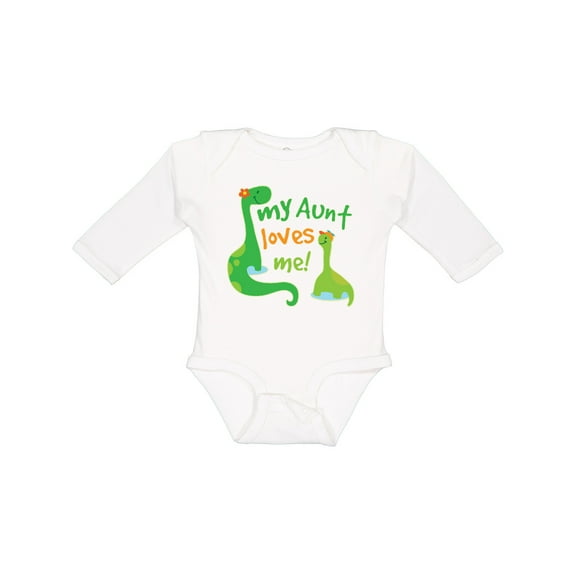 Inktastic My Aunt Loves Me Nephew Boys Long Sleeve Baby Bodysuit