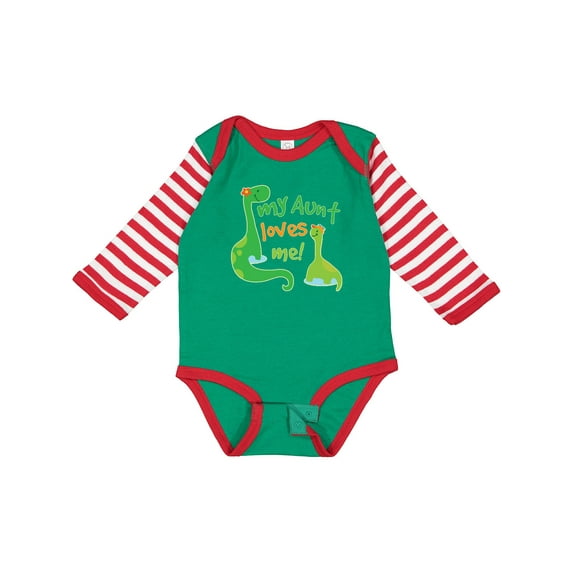 Inktastic My Aunt Loves Me Nephew Boys Long Sleeve Baby Bodysuit