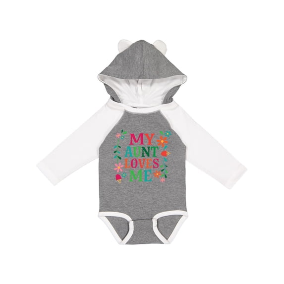 Inktastic My Aunt Loves Me Niece Boys or Girls Long Sleeve Baby Bodysuit