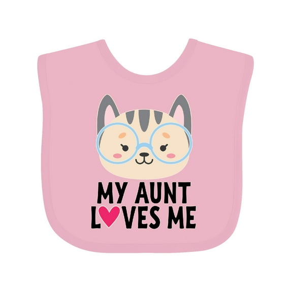 Inktastic My Aunt Loves Me Niece Cat Girls Baby Bib