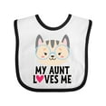 thumbnail image 1 of Inktastic My Aunt Loves Me Niece Cat Girls Baby Bib, 1 of 4