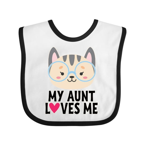 Inktastic My Aunt Loves Me Niece Cat Girls Baby Bib