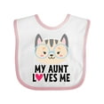thumbnail image 1 of Inktastic My Aunt Loves Me Niece Cat Girls Baby Bib, 1 of 4