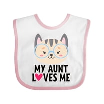Inktastic My Aunt Loves Me Niece Cat Girls Baby Bib