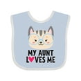 thumbnail image 1 of Inktastic My Aunt Loves Me Niece Cat Girls Baby Bib, 1 of 4