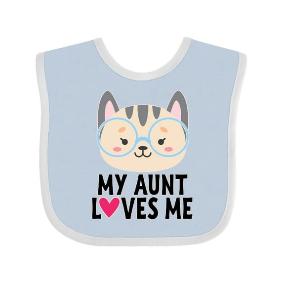 Inktastic My Aunt Loves Me Niece Cat Girls Baby Bib