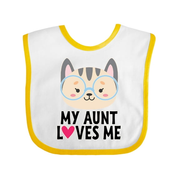 Inktastic My Aunt Loves Me Niece Cat Girls Baby Bib