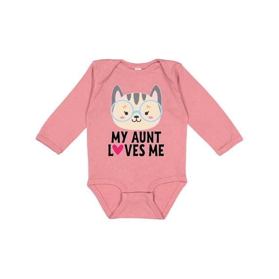 Inktastic My Aunt Loves Me Niece Cat Girls Long Sleeve Baby Bodysuit