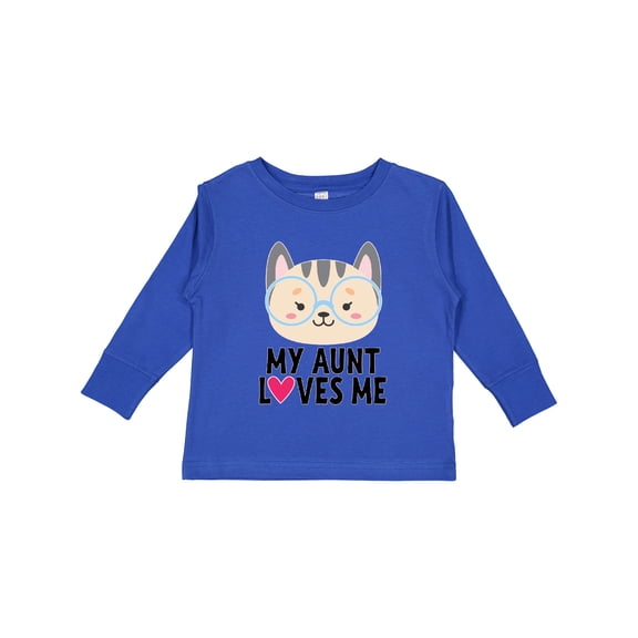 Inktastic My Aunt Loves Me Niece Cat Girls Long Sleeve Toddler T-Shirt