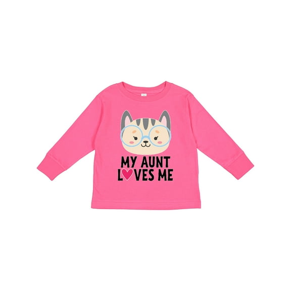 Inktastic My Aunt Loves Me Niece Cat Girls Long Sleeve Toddler T-Shirt