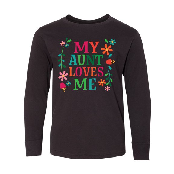 Inktastic My Aunt Loves Me Niece Long Sleeve Youth T-Shirt