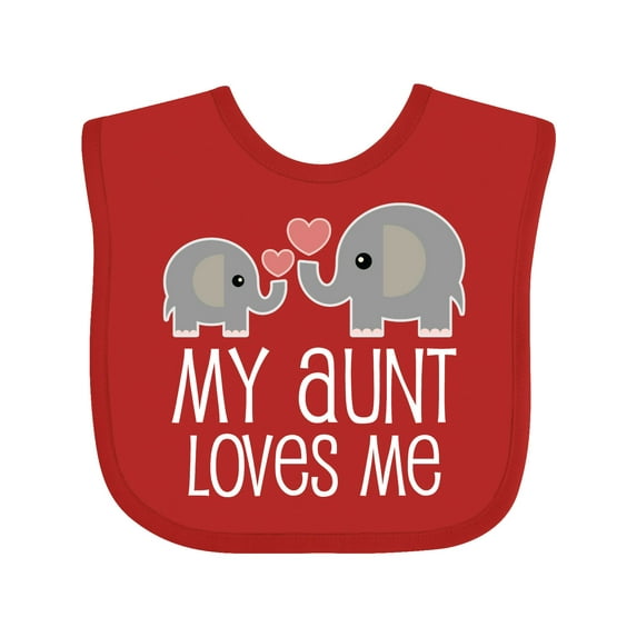 Inktastic My Aunt Loves Me Niece Nephew Elephant Boys or Girls Baby Bib