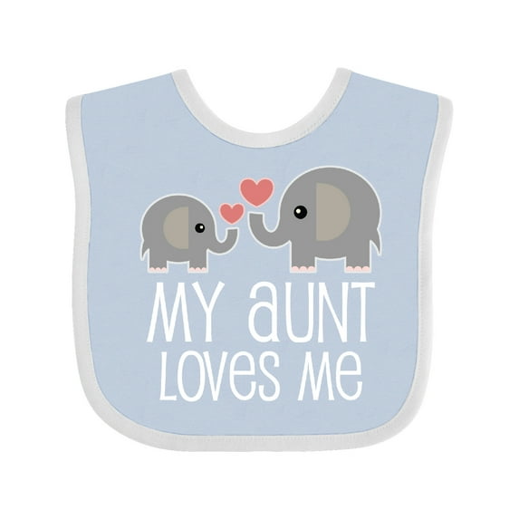 Inktastic My Aunt Loves Me Niece Nephew Elephant Boys or Girls Baby Bib
