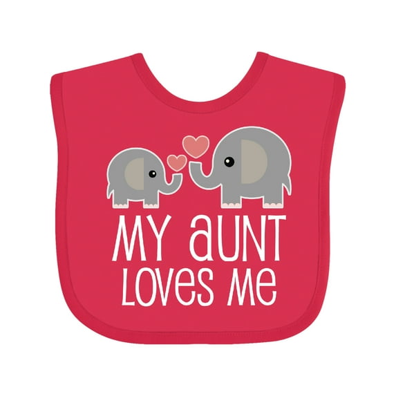 Inktastic My Aunt Loves Me Niece Nephew Elephant Boys or Girls Baby Bib