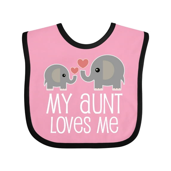 Inktastic My Aunt Loves Me Niece Nephew Elephant Boys or Girls Baby Bib