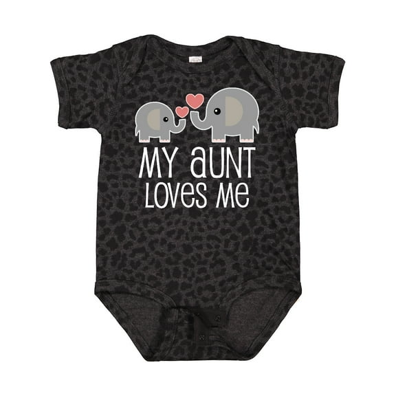 Inktastic My Aunt Loves Me Niece Nephew Elephant Boys or Girls Baby Bodysuit