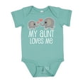 thumbnail image 1 of Inktastic My Aunt Loves Me Niece Nephew Elephant Boys or Girls Baby Bodysuit, 1 of 5