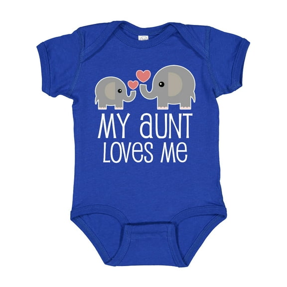 Inktastic My Aunt Loves Me Niece Nephew Elephant Boys or Girls Baby Bodysuit