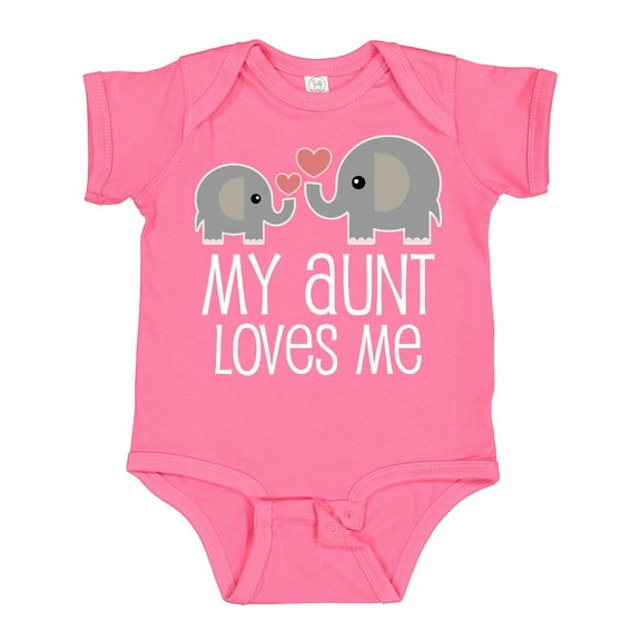 Inktastic My Aunt Loves Me Niece Nephew Elephant Boys or Girls Baby Bodysuit