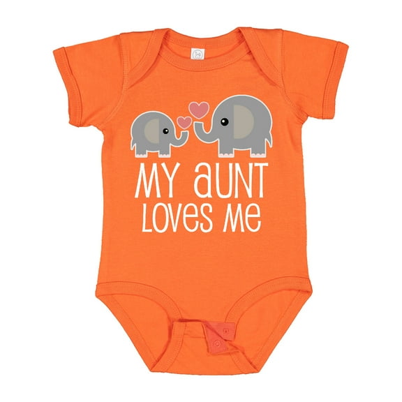 Inktastic My Aunt Loves Me Niece Nephew Elephant Boys or Girls Baby Bodysuit