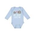thumbnail image 1 of Inktastic My Aunt Loves Me Niece Nephew Elephant Boys or Girls Long Sleeve Baby Bodysuit, 1 of 5