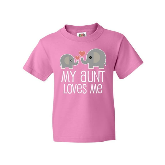 Inktastic My Aunt Loves Me Niece Nephew Elephant Youth T-Shirt