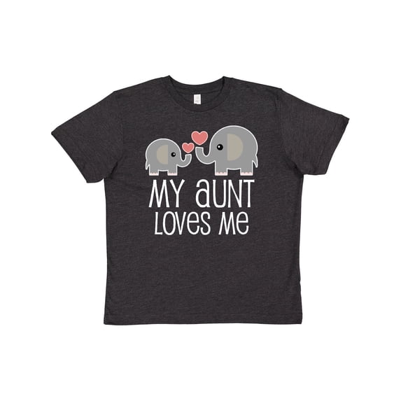 Inktastic My Aunt Loves Me Niece Nephew Elephant Youth T-Shirt