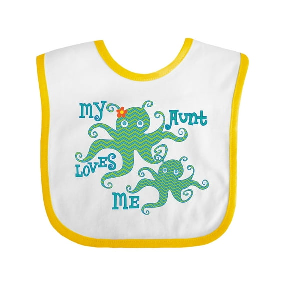 Inktastic My Aunt Loves Me Octopus Boys or Girls Baby Bib