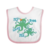 Inktastic My Aunt Loves Me Octopus Boys or Girls Baby Bib