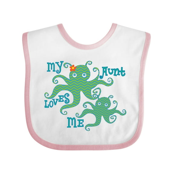 Inktastic My Aunt Loves Me Octopus Boys or Girls Baby Bib
