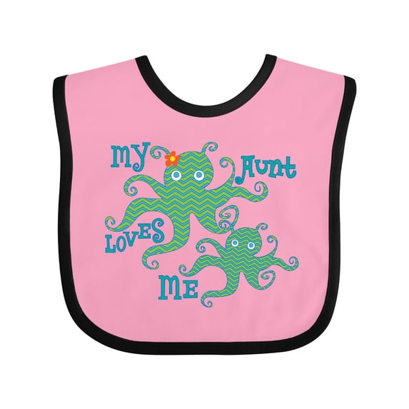 Inktastic My Aunt Loves Me Octopus Boys or Girls Baby Bib