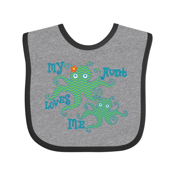 Inktastic My Aunt Loves Me Octopus Boys or Girls Baby Bib