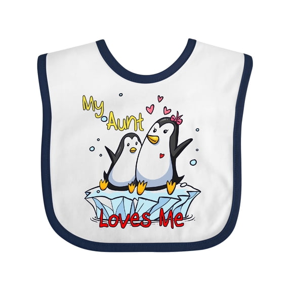Inktastic My Aunt Loves Me Penguin Boys or Girls Baby Bib