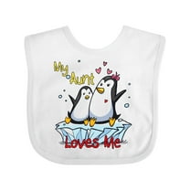 Inktastic My Aunt Loves Me Penguin Boys or Girls Baby Bib