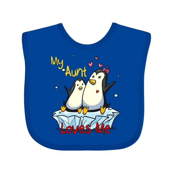 Inktastic My Aunt Loves Me Penguin Boys or Girls Baby Bib