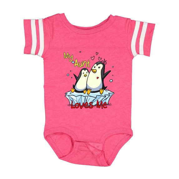 Inktastic My Aunt Loves Me Penguin Boys or Girls Baby Bodysuit