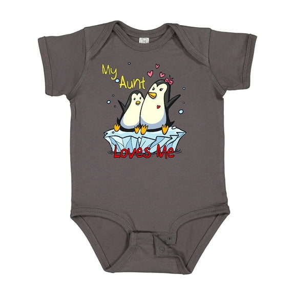 Inktastic My Aunt Loves Me Penguin Boys or Girls Baby Bodysuit