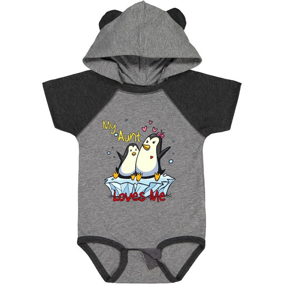 Inktastic My Aunt Loves Me Penguin Boys or Girls Baby Bodysuit