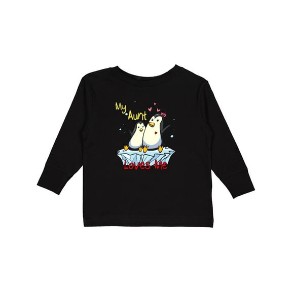 Inktastic My Aunt Loves Me Penguin Boys or Girls Long Sleeve Toddler T-Shirt