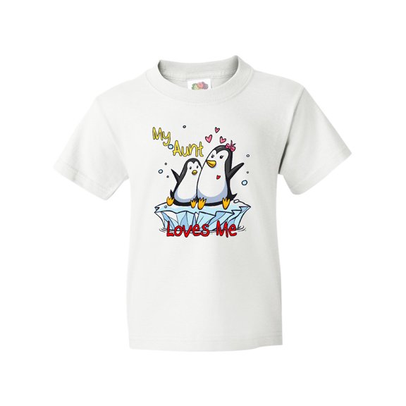 Inktastic My Aunt Loves Me Penguin Youth T-Shirt